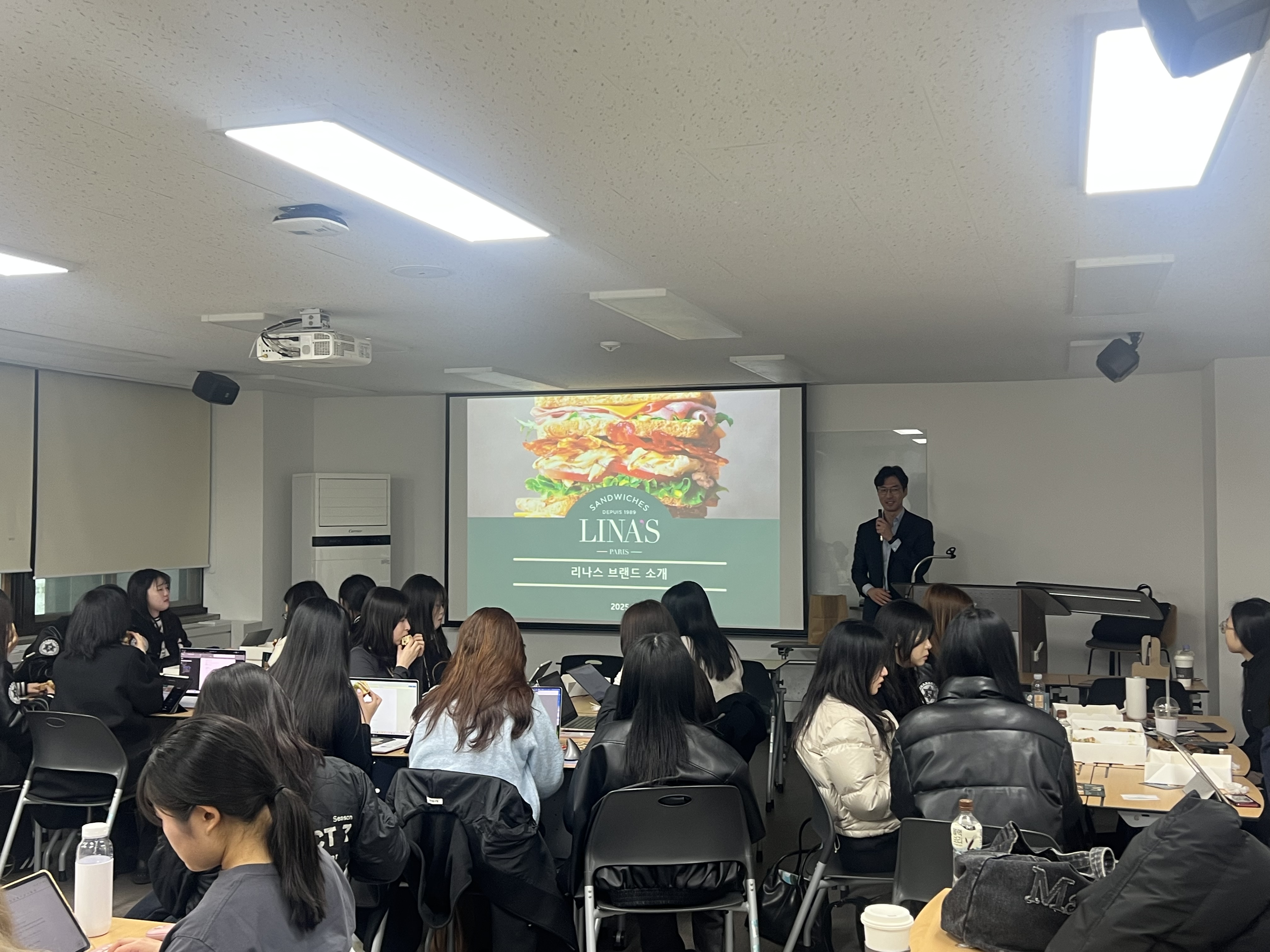 SPC 그룹의 Lina’s 샌드위치와의 산학연 수업 진행 첨부 이미지